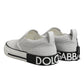 White Dotted Leather Slip On Men Sneakers Shoes