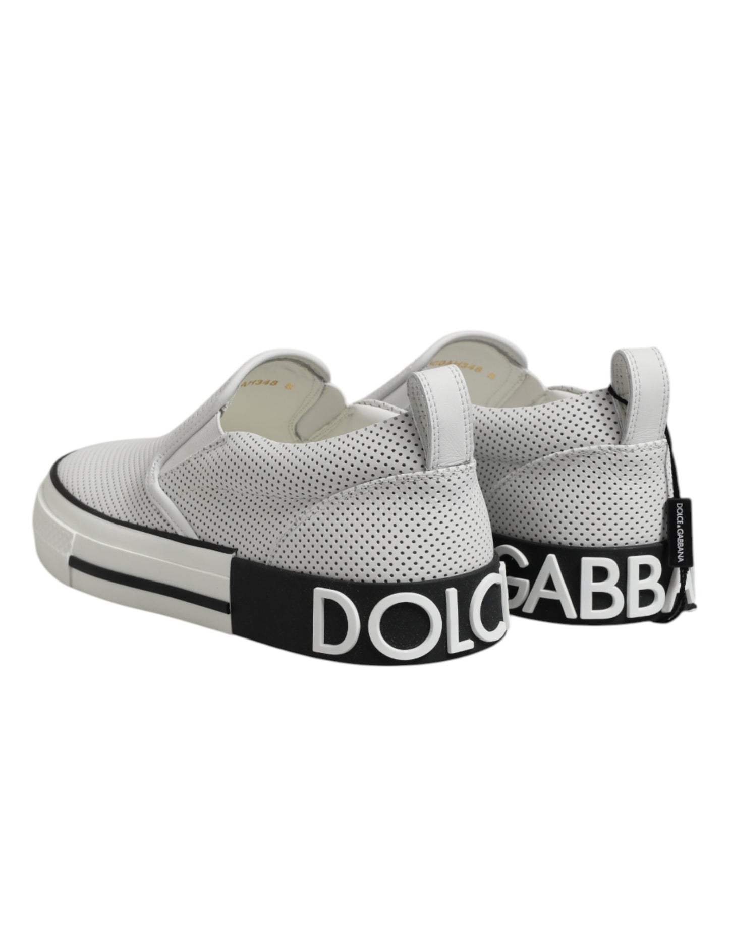 White Dotted Leather Slip On Men Sneakers Shoes