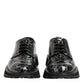 Black White Calfskin Chunky Derby Shoes