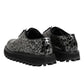 Black White Calfskin Chunky Derby Shoes