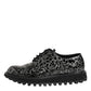 Black White Calfskin Chunky Derby Shoes