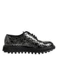 Black White Calfskin Chunky Derby Shoes