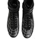 Black Quilted Leather Lace Up Sneakers Shoes