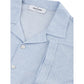 Blue Linen And Cotton Shortsleeve