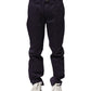 Dark Purple Mid Waist Casual Straight Pants
