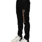 Black Cotton Cargo Casual Pants