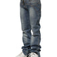 Blue Washed Straight Fit Men Denim Jeans