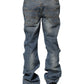 Blue Washed Straight Fit Men Denim Jeans