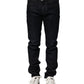 Black Cotton Skinny Denim Men Jeans