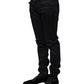 Black Cotton Skinny Mid Waist Pants