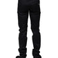 Black Cotton Skinny Mid Waist Pants