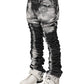 Black Tie Dye Straight Denim Jeans