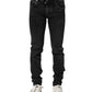 Black Cotton Skinny Men Denim Jeans