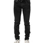 Black Cotton Skinny Men Denim Jeans