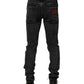 Black Cotton Skinny Men Denim Jeans