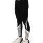 Black Silver Nylon Skinny Men Leggings Pants