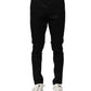 Black Nylon Skinny Men Jogger Pants