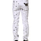 White ColorSplash Skinny Denim Jeans