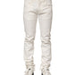 White Cotton Skinny Men Denim Jeans