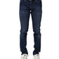 Dark Blue Cotton Skinny Denim Jeans