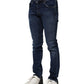 Dark Blue Cotton Skinny Denim Jeans