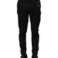 Dark Blue Logo Cotton Dress Pants