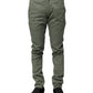 Green Mid Waist Skinny Fit Casual Pants