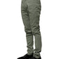 Green Mid Waist Skinny Fit Casual Pants