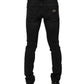 Black Cotton Skinny Men Denim Jeans