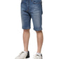 Blue Cotton Stretch Men Denim Bermuda Shorts