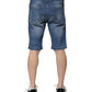 Blue Cotton Stretch Men Denim Bermuda Shorts