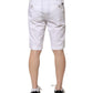 White Cotton Stretch Men Denim Bermuda Shorts