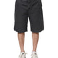 Dark Gray Cotton Stretch Denim Bermuda Shorts