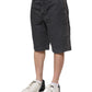 Dark Gray Cotton Stretch Denim Bermuda Shorts