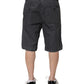 Dark Gray Cotton Stretch Denim Bermuda Shorts