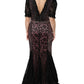 Multicolor Embellished Mermaid Gown Dress