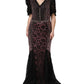Multicolor Embellished Mermaid Gown Dress
