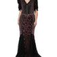 Multicolor Embellished Mermaid Gown Dress