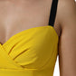 Yellow Polyester Sleeveless Sheath Midi Dress