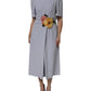Gray Viscose ShortSleeve Sheath Midi Dress