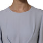 Gray Viscose ShortSleeve Sheath Midi Dress