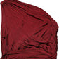 Red Viscose Fitted One Shoulder Midi Dress