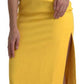 Yellow One Shoulder Side Slit Sheath Dress