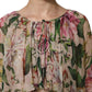 Pink Floral Print Tiered Long Maxi Dress