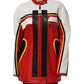 Multicolor Leather Biker Full Zip Coat Jacket