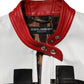 Multicolor Leather Biker Full Zip Coat Jacket