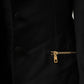 Black Wool Zipper Detailing Blazer Jacket
