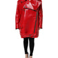 Red Lambskin Full Zipper Jacket