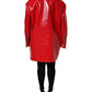 Red Lambskin Full Zipper Jacket
