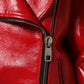 Red Lambskin Full Zipper Jacket